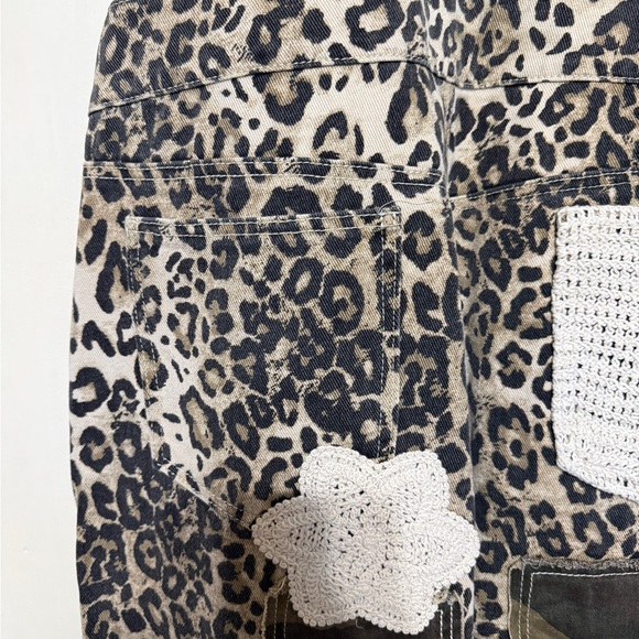 POL Leopard Print Patchwork Overalls - Picture 10 of 13